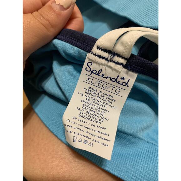 Splendid studio women's blue color block sports bra size XL NEW - Picture 4 of 4